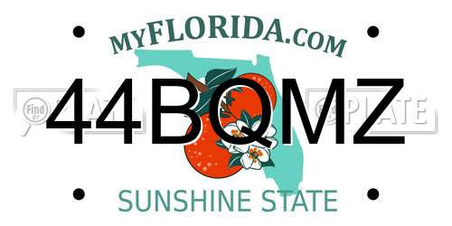 44BQMZ Florida License Plate