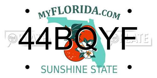 44BQYF Florida License Plate
