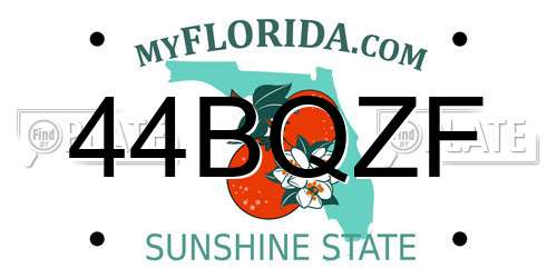 44BQZF Florida License Plate