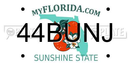 44BUNJ Florida License Plate