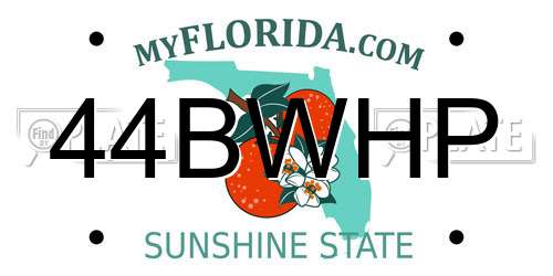 44BWHP Florida License Plate