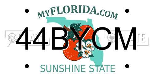 44BYCM Florida License Plate