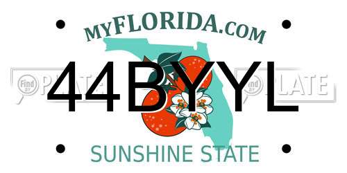44BYYL Florida License Plate