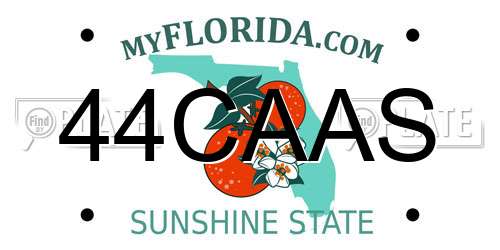 44CAAS Florida License Plate