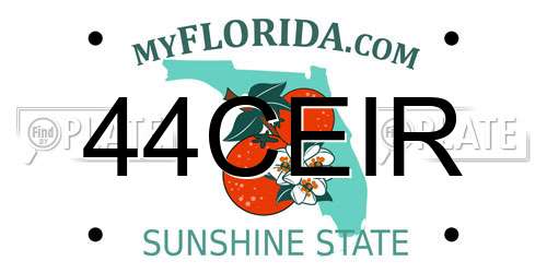 44CEIR Florida License Plate
