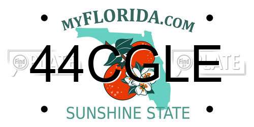 44CGLE Florida License Plate