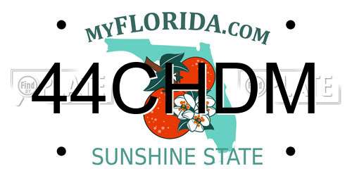 44CHDM Florida License Plate