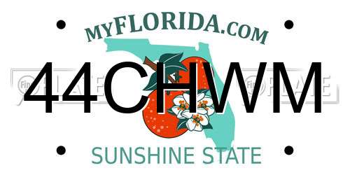44CHWM Florida License Plate