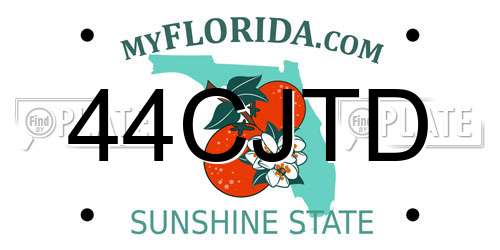 44CJTD Florida License Plate
