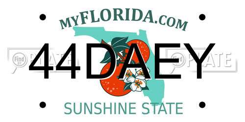 44DAEY Florida License Plate