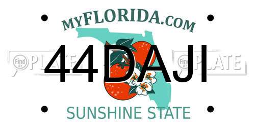 44DAJI Florida License Plate