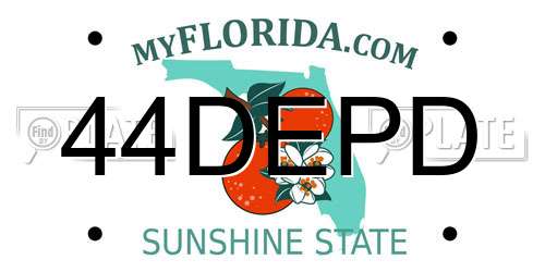 44DEPD Florida License Plate