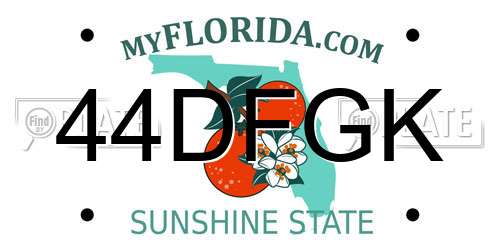 44DFGK Florida License Plate