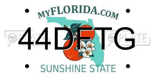 44DFTG Florida License Plate