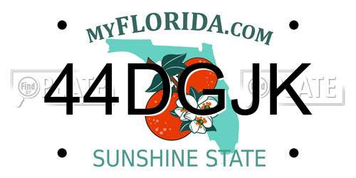 44DGJK Florida License Plate