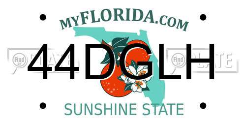 44DGLH Florida License Plate