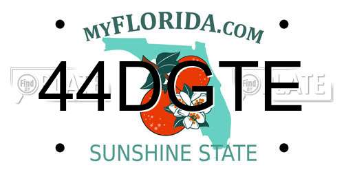 44DGTE Florida License Plate