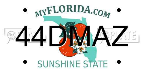 44DMAZ Florida License Plate