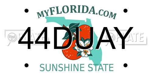 44DUAY Florida License Plate