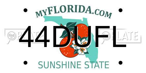 44DUFL Florida License Plate