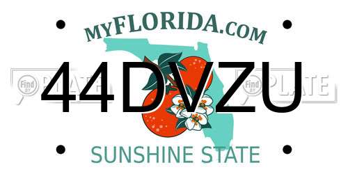 44DVZU Florida License Plate