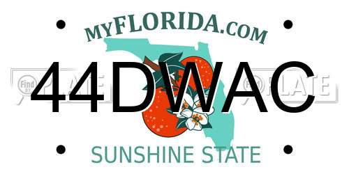 44DWAC Florida License Plate