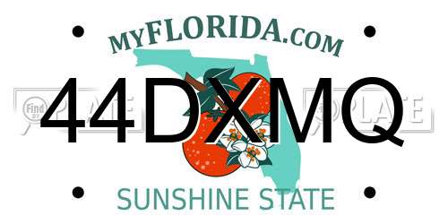 44DXMQ Florida License Plate