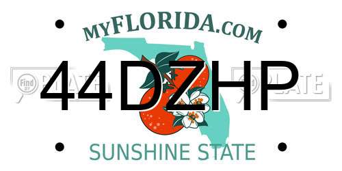 44DZHP Florida License Plate