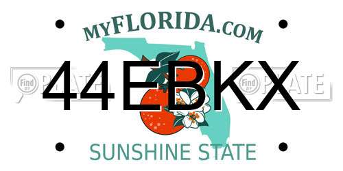 44EBKX Florida License Plate