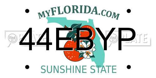 44EBYP Florida License Plate