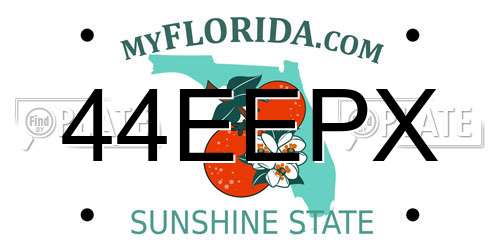 44EEPX Florida License Plate