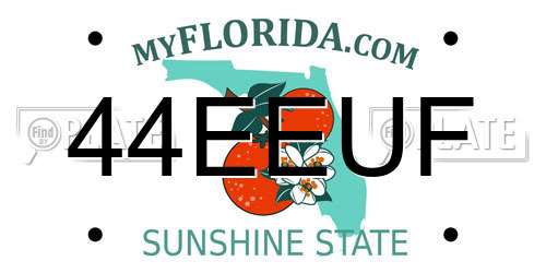 44EEUF Florida License Plate