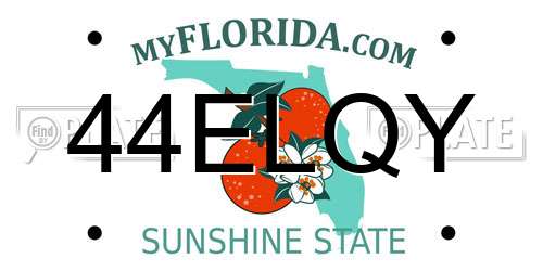 44ELQY Florida License Plate