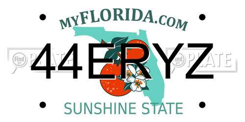 44ERYZ Florida License Plate