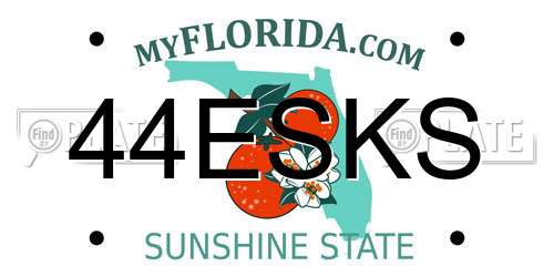 44ESKS Florida License Plate