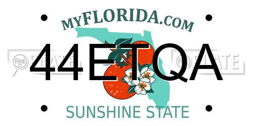 44ETQA Florida License Plate