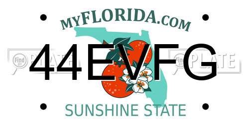 44EVFG Florida License Plate