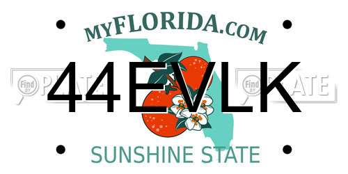 44EVLK Florida License Plate