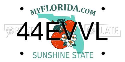 44EVVL Florida License Plate