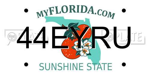 44EYRU Florida License Plate