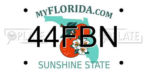 44FBN Florida License Plate
