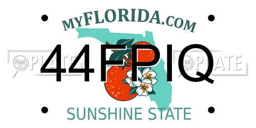 44FPIQ Florida License Plate