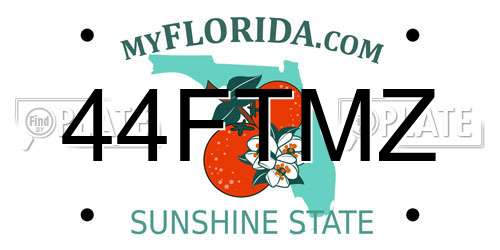 44FTMZ Florida License Plate