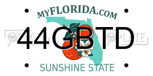 44GBTD Florida License Plate