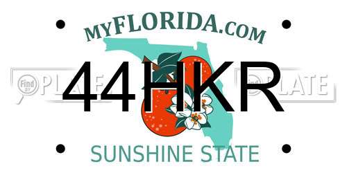 44HKR Florida License Plate