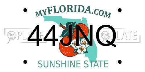44JNQ Florida License Plate