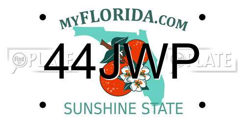 44JWP Florida License Plate