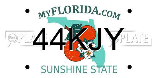 44KJY Florida License Plate