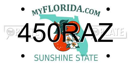 450RAZ Florida License Plate