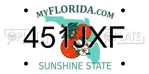 451JXF Florida License Plate